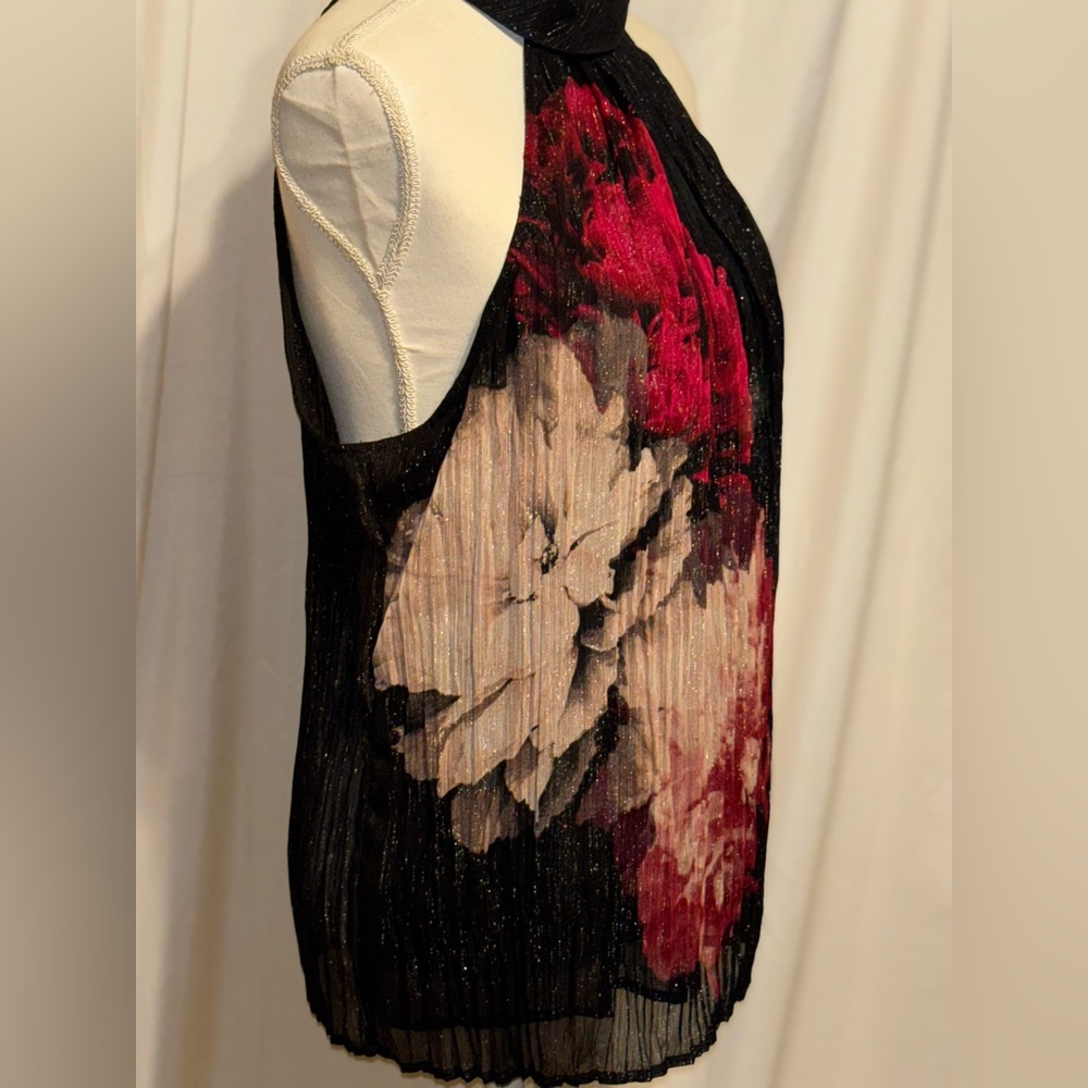 Worthington Black and Red Floral Blouse - Picture 5 of 9
